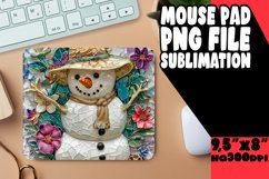 Summer Christmas Snowman Mouse Pad - Winter Festive Product Image 1