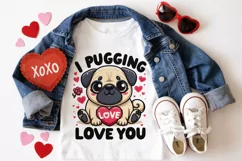 I pugging love you Sublimation PNG. Valentine's day. Product Image 3