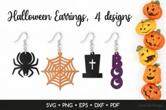 4 Halloween Earrings SVG - Halloween Jewelry Template Product Image 1