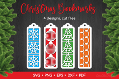 4 Christmas Bookmarks SVG - Winter Papercut Templates Product Image 1