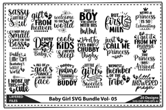 Baby Girl SVG Bundle, Funny Baby Svg, Newborn Svg Product Image 1