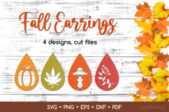 Teardrop Fall Earrings SVG Cut Files, Autumn Jewelry Product Image 1