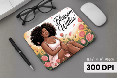 Afro Girl / Woman braided hair Mouse Pad, Black Queen PNG Product Image 1