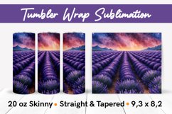 Lavender Field with Space Sky - Tumbler Wrap Sublimation PNG Product Image 1