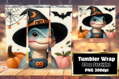 Handcrafted 20oz Tumbler Design , Halloween Dino Product Image 1