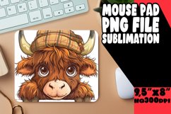 Whimsical Peekaboo Cow Mouse Pad Sublimation Product Image 1