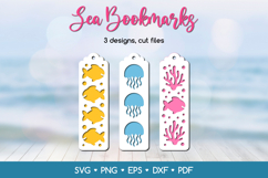 Two Layered Sea Bookmarks SVG Cut Files, Summer Papercut Product Image 1