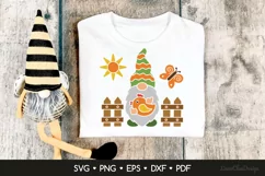 Farm Gnome with Chicken and Fence SVG, Funny Farmer SVG Product Image 1