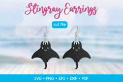 Stingray Earring SVG Cut File, Sea Animal Jewelry Template Product Image 1