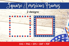 Square Patriotic Frames SVG Cut File, 4th of July Monogram Product Image 1