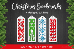 Christmas Bookmarks SVG Cut Files, Xmas Papercut Template Product Image 1