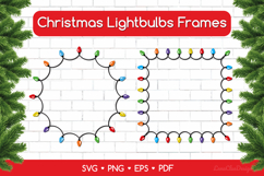 Christmas Lightbulbs Frames SVG, Round and Square Garland Product Image 1