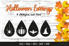 Teardrop Halloween Earrings SVG, Teardrop Jewelry Template Product Image 1