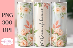 Wedding Tumbler Wrap sublimation PNG, Peonies tumbler wrap Product Image 9