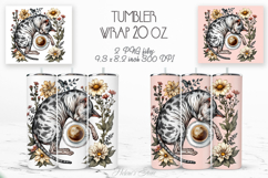 Cute cat and coffee cup straight tumbler 20oz wrap designs Product Image 1
