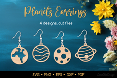 Planets Earrings SVG Cut Files, Space Jewelry Template Product Image 1
