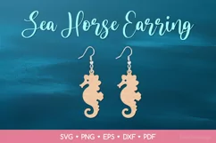 Sea Horse Earring SVG Cut File, Seahorse Jewelry Template Product Image 1