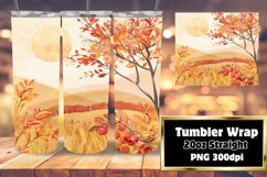 Fall 20oz Tumbler Wrap | Watercolor Autumn Sublimation Product Image 1
