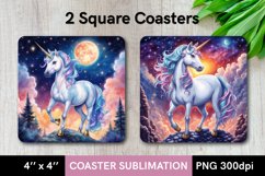 Unicorn - 2 Square Coasters Sublimation Product Image 1