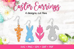 Easter Earrings SVG Laser Cut Files, Easter Jewelry Template Product Image 1