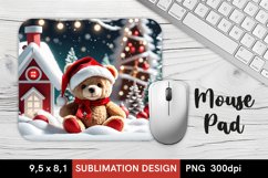 3d Christmas Bear - MousePad Sublimation Design PNG Product Image 1