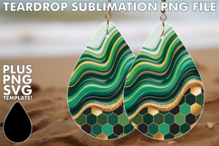 Stylish Teardrop Earrings Gift PNG, Pattern Product Image 1