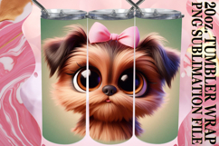 RADIANT SMILES 20oz TUMBLER WRAP, 3D Dog Product Image 1