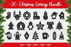 20 Christmas Earrings SVG Bundle for Crafters Product Image 1