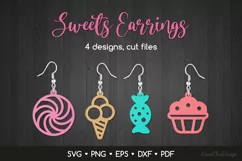 Sweets Earrings SVG for Crafters, Candies Jewelry Template Product Image 1