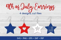 4th of July Earrings SVG for Crafters, Star Earring SVG Product Image 1