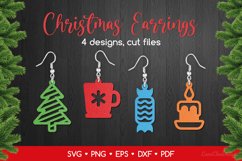 Christmas Earrings SVG for Crafters - 4 designs Product Image 1