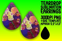 Bright Floral Teardrop Earring PNG Product Image 1