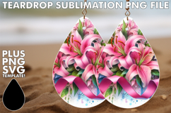 Radiant Teardrop Earrings Designs PNG, Flowers Product Image 1