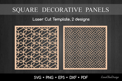 Square Decorative Panels with Abstract Geometric Pattern SVG Product Image 1