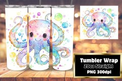 Watercolor Creature Carnival Tumbler Wrap - 20oz Product Image 1