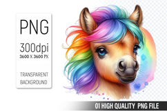 Cute Horse Clipart PNG, Printable Animals, Wildlife Design Product Image 1