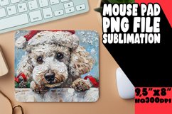 Festive Peeking Dog Winter Design Mouse Pad Sublimation Product Image 1