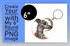 Bold Dog Graphic Sublimation Circle Keychain Product Image 1