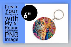 Colorful Kitty Sublimation: Round &amp; Keychain Array Product Image 1