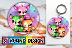 Whimsical Circle Ornaments PNG Design, Cute Animals Product Image 1