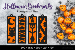 4 Halloween Bookmarks SVG, Halloween Papercut Template Product Image 1