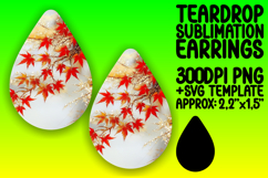 Unique Teardrop Earrings Template for Printing , 3D Flower Product Image 1