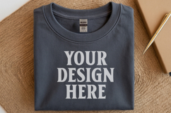 Charcoal Gildan 5000 Flat Lay Tshirt Mockup, G5000 mockup Product Image 1