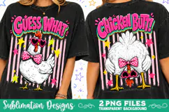Guess What Chicken Butt PNG , Funny Preppy Sublimation Product Image 1
