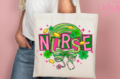 St Patricks Day Nurse Png, Nursing Png, Shamrock Png, Lucky Product Image 5