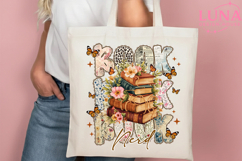 Colorful Boho Floral Bookworm Png, Bookish Png Product Image 6