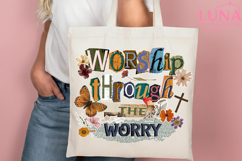 Worship Through The Worry Png, Jesus PNG, Bible Verse png Product Image 6