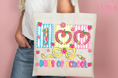 Preppy Happy 100 Days of School Png, 100 Days of School PNG, Product Image 4