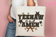 Yeehaw and Amen PNG, Trendy Leopard Western PNG, Rodeo Shirt Product Image 5