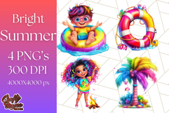 Bright Summer PNG Clipart, Printable Beach Graphics Product Image 1